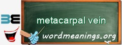 WordMeaning blackboard for metacarpal vein